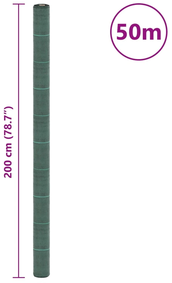 Membrana nuo piktžolių, žalios spalvos, 2x50m, PP