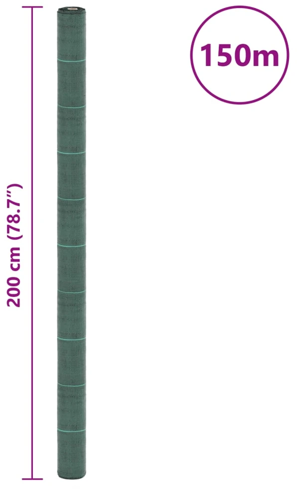 Membrana nuo piktžolių, žalios spalvos, 2x150m, PP