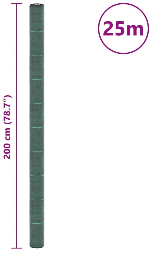 Membrana nuo piktžolių, žalios spalvos, 2x25m, PP
