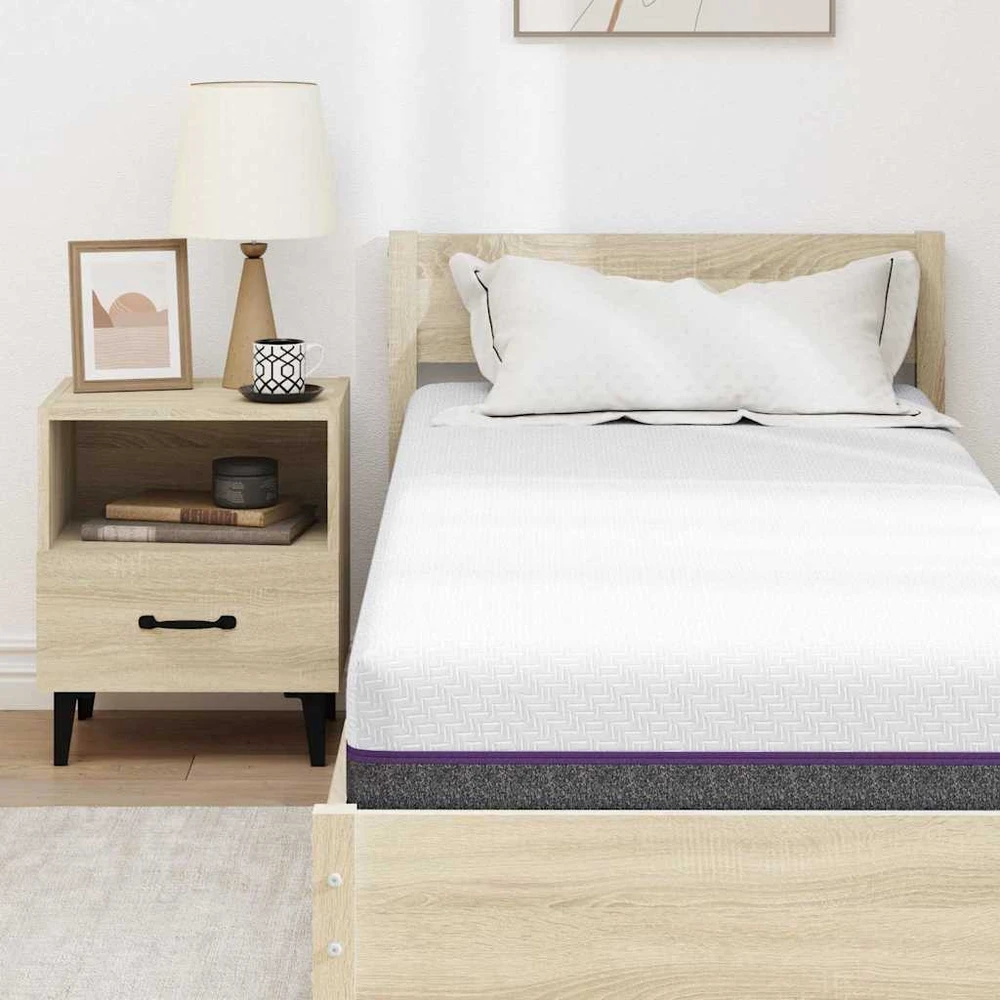 „Memory Foam“ čiužinys Vidutinis 70 x 200 cm Balta ir pilka