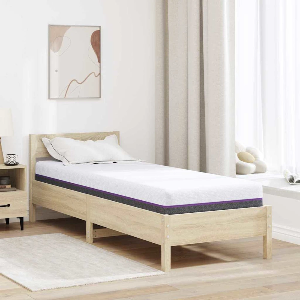 „Memory Foam“ čiužinys Vidutinis 70 x 200 cm Balta ir pilka