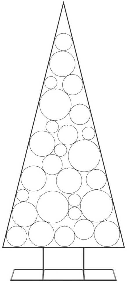 Metalinė Kalėdų eglutė, juodos spalvos, 210cm