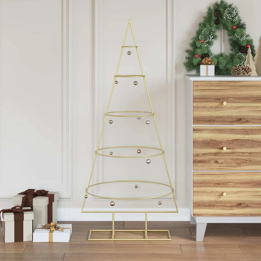 Metalinis Kalėdų medis s stovu Auksinė 125 cm