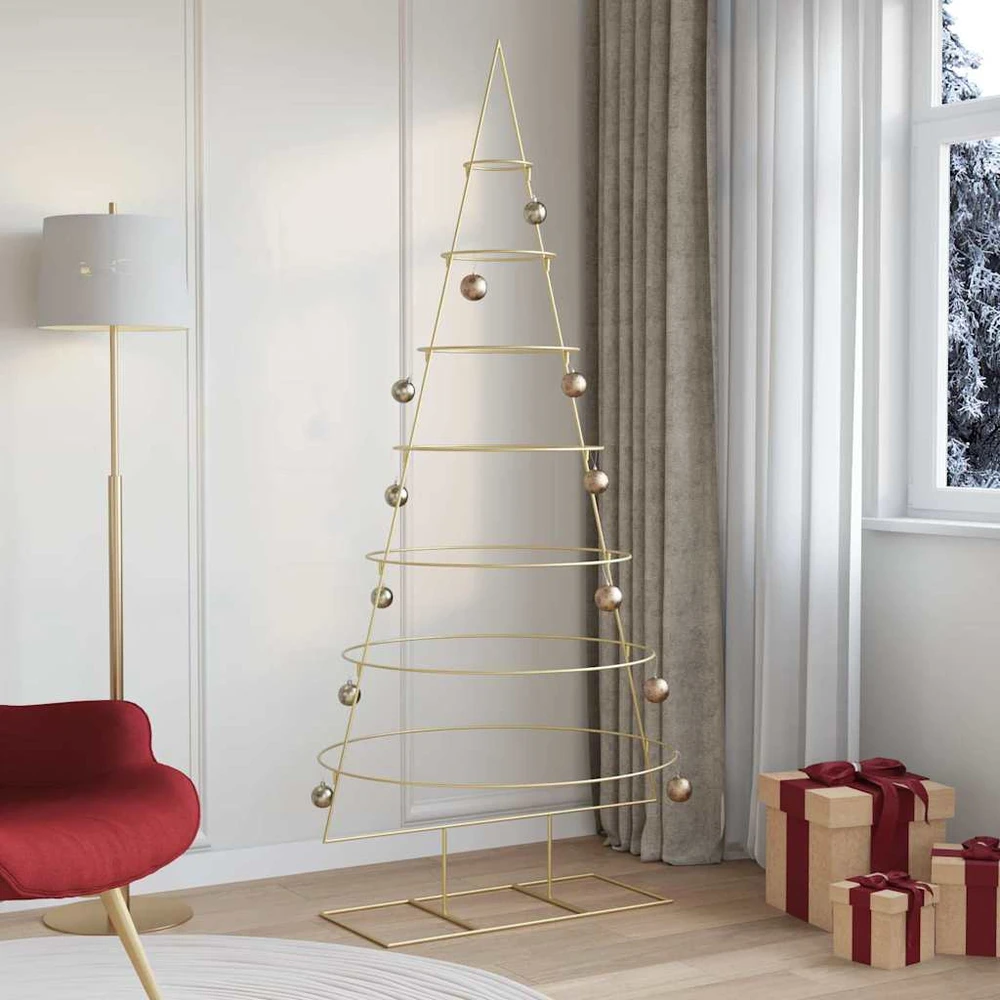 Metalinis Kalėdų medis s stovu Auksinė 209 cm