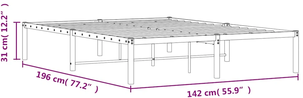 Lova Metalinis lovos rėmas, baltos spalvos, 135x190cm