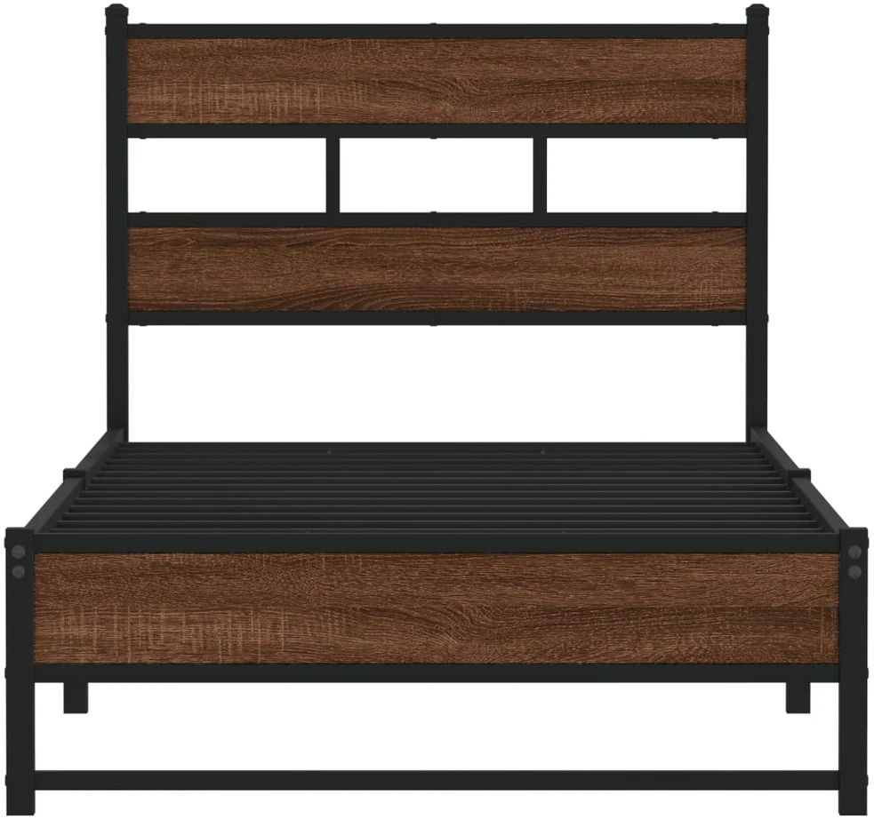 Lova Metalinis lovos rėmas be čiužinio Rudas ąžuolas 75x190 cm