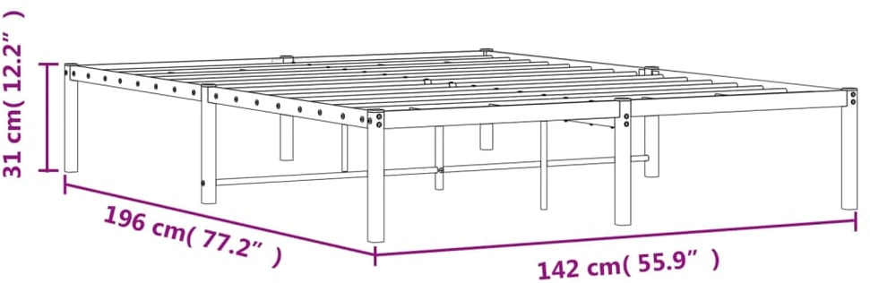 Lova Metalinis lovos rėmas, juodos spalvos, 135x190cm