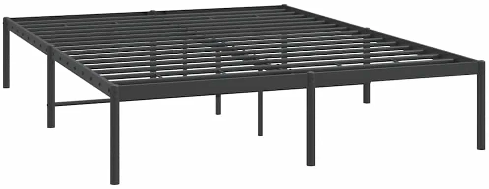 Metalinis lovos rėmas, juodos spalvos, 140x200cm, metalas