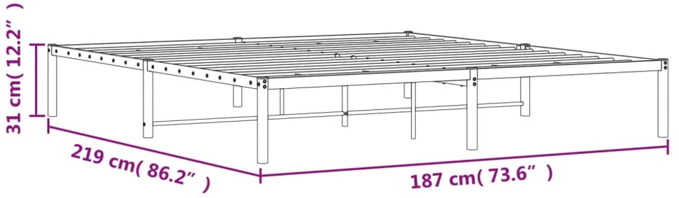 Lova Metalinis lovos rėmas, juodos spalvos, 183x213cm