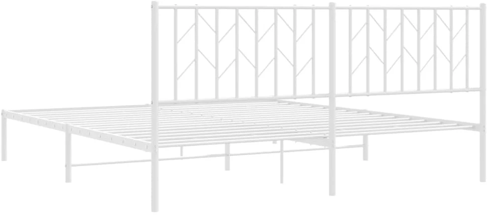 Lova Metalinis lovos rėmas su galvūgaliu, baltos spalvos, 183x213cm
