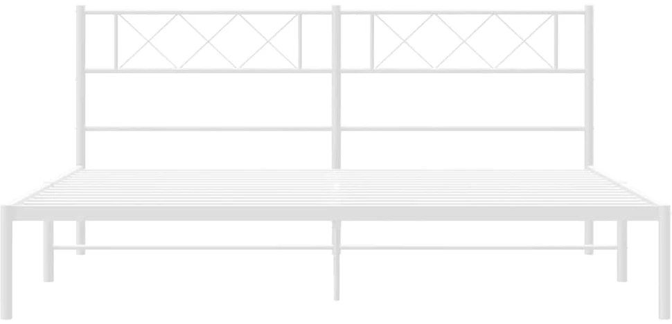 Metalinis lovos rėmas su galvūgaliu, baltos spalvos, 160x200cm
