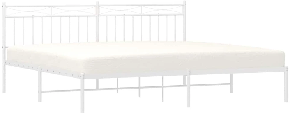 Lova Metalinis lovos rėmas su galvūgaliu, baltos spalvos, 193x203cm