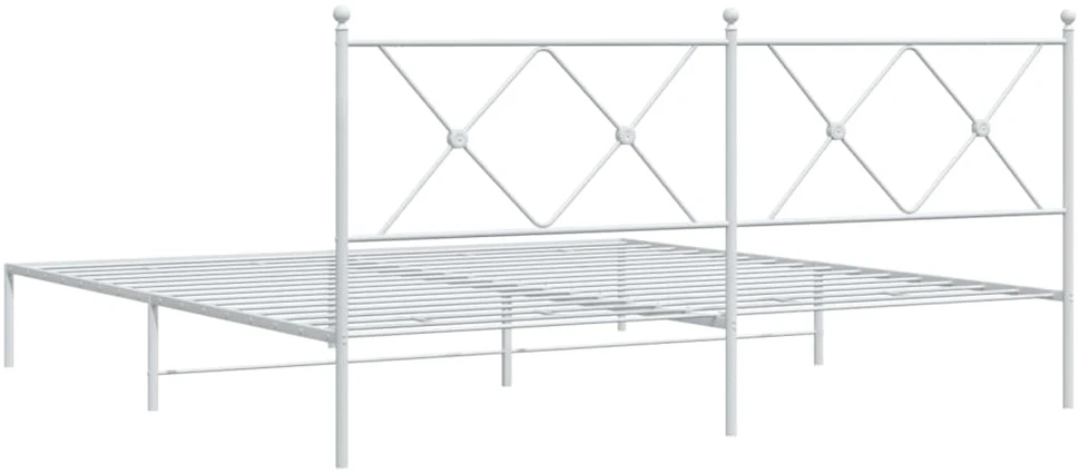 Lova Metalinis lovos rėmas su galvūgaliu, baltos spalvos, 183x213cm