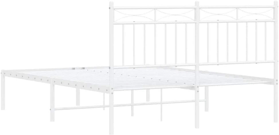 Lova Metalinis lovos rėmas su galvūgaliu, baltos spalvos, 135x190cm