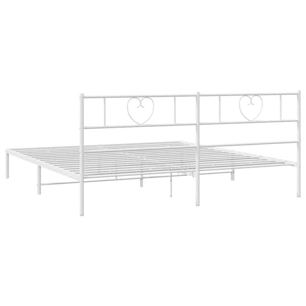 Lova Metalinis lovos rėmas su galvūgaliu, baltos spalvos, 183x213cm