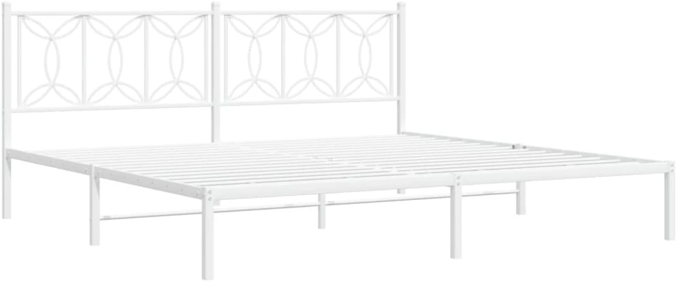 Lova Metalinis lovos rėmas su galvūgaliu, baltos spalvos, 193x203cm