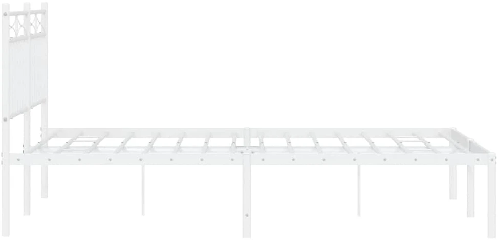 Lova Metalinis lovos rėmas su galvūgaliu, baltos spalvos, 135x190cm