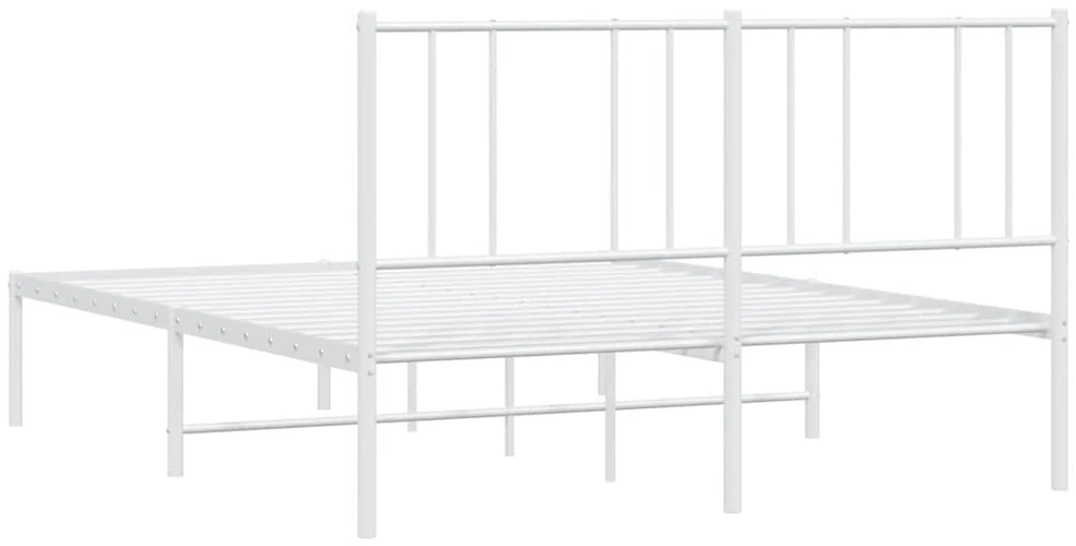 Lova Metalinis lovos rėmas su galvūgaliu, baltos spalvos, 135x190cm