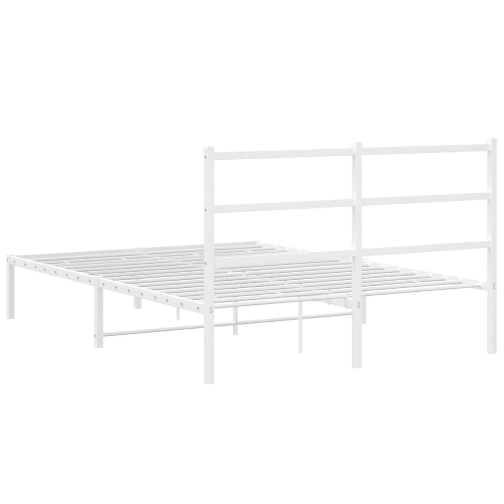 Lova Metalinis lovos rėmas su galvūgaliu, baltos spalvos, 135x190cm