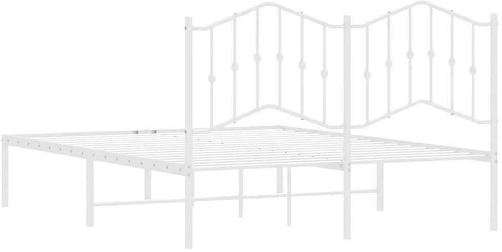 Lova Metalinis lovos rėmas su galvūgaliu, baltos spalvos, 135x190cm