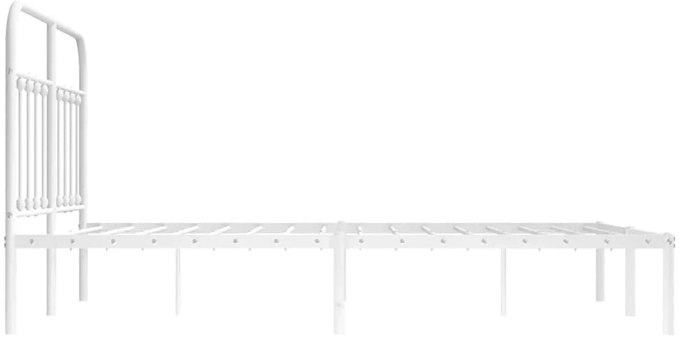 Lova Metalinis lovos rėmas su galvūgaliu, baltos spalvos, 135x190cm