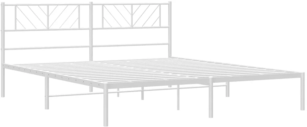 Lova Metalinis lovos rėmas su galvūgaliu, baltos spalvos, 183x213cm