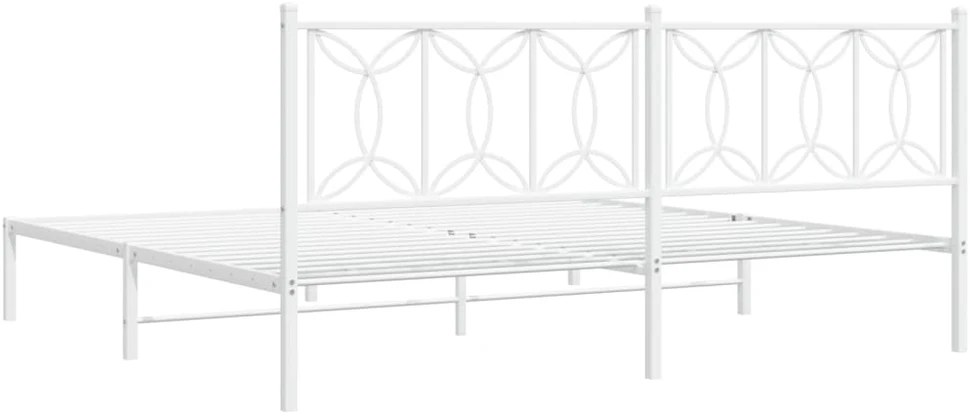 Lova Metalinis lovos rėmas su galvūgaliu, baltos spalvos, 193x203cm