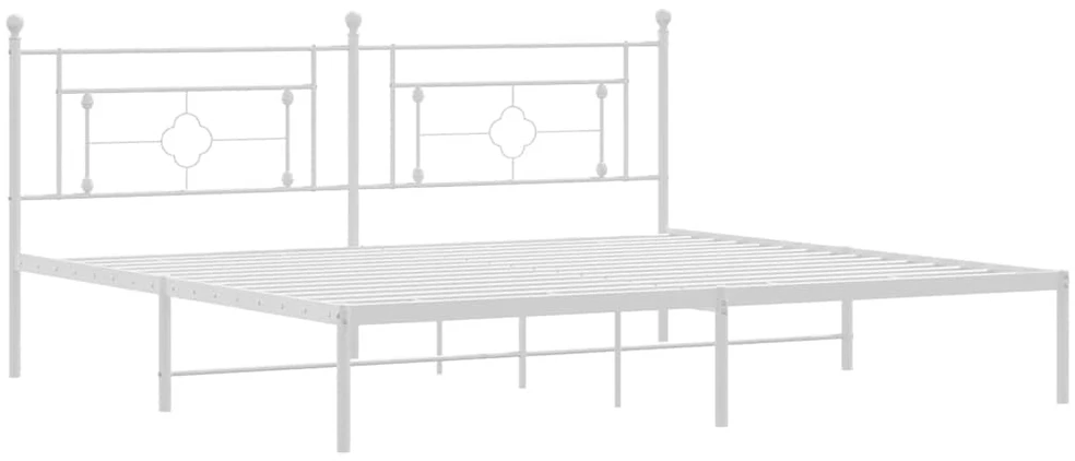 Lova Metalinis lovos rėmas su galvūgaliu, baltos spalvos, 193x203cm