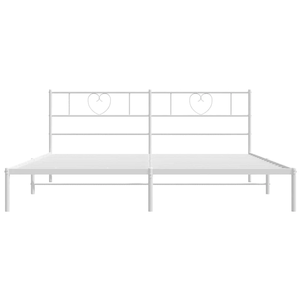 Lova Metalinis lovos rėmas su galvūgaliu, baltos spalvos, 183x213cm