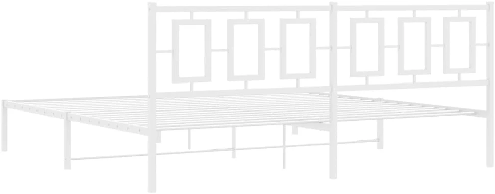 Lova Metalinis lovos rėmas su galvūgaliu, baltos spalvos, 193x203cm