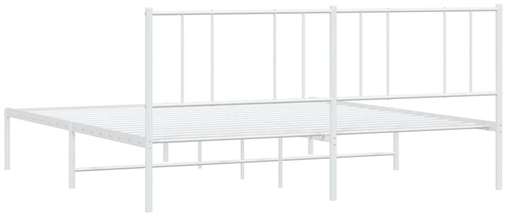 Lova Metalinis lovos rėmas su galvūgaliu, baltos spalvos, 193x203cm