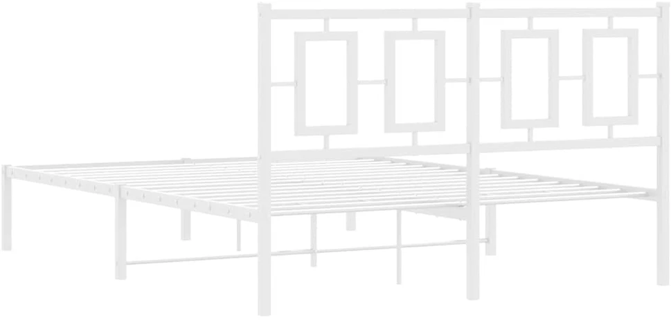 Lova Metalinis lovos rėmas su galvūgaliu, baltos spalvos, 135x190cm