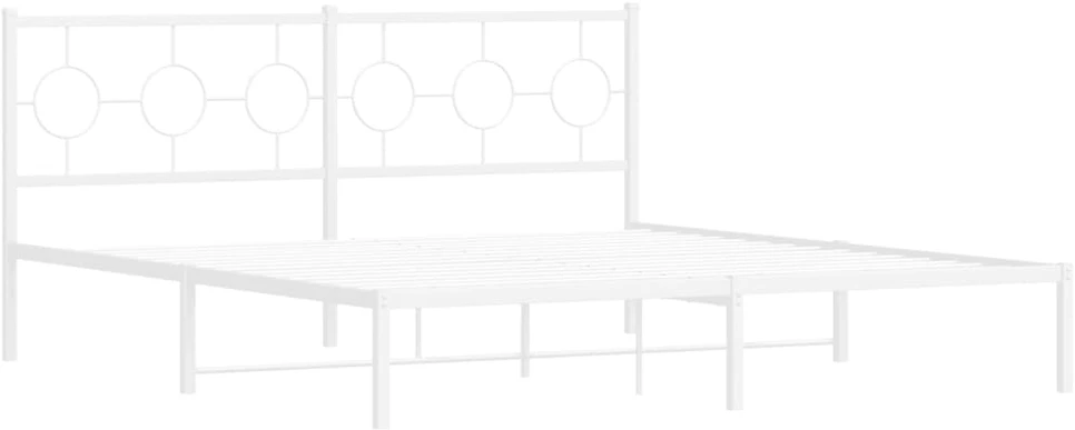 Lova Metalinis lovos rėmas su galvūgaliu, baltos spalvos, 183x213cm