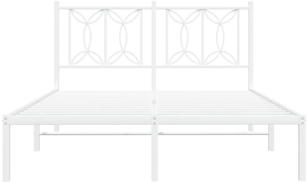 Lova Metalinis lovos rėmas su galvūgaliu, baltos spalvos, 135x190cm