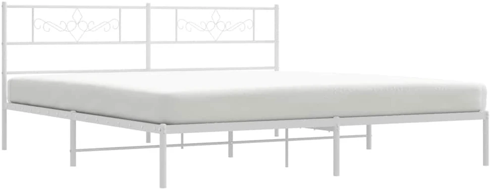 Lova Metalinis lovos rėmas su galvūgaliu, baltos spalvos, 193x203cm