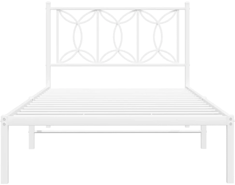 Lova Metalinis lovos rėmas su galvūgaliu, baltos spalvos, 107x203cm