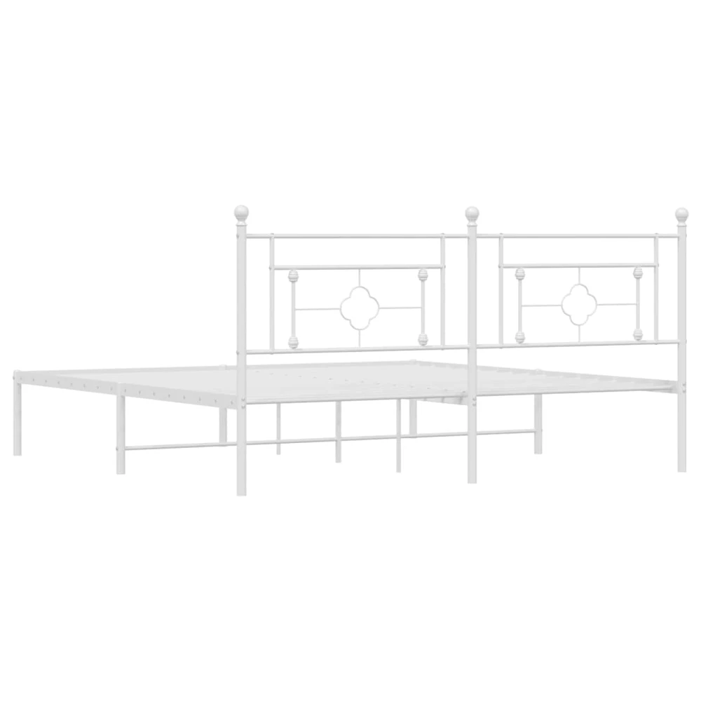 Lova Metalinis lovos rėmas su galvūgaliu, baltos spalvos, 183x213cm
