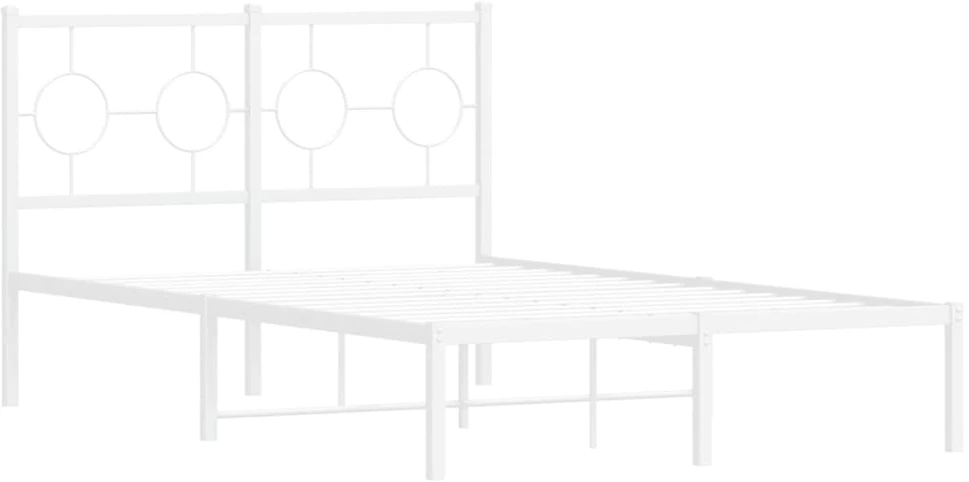 Metalinis lovos rėmas su galvūgaliu, baltos spalvos, 120x200cm