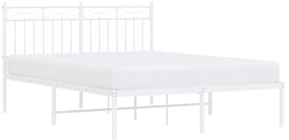 Lova Metalinis lovos rėmas su galvūgaliu, baltos spalvos, 135x190cm