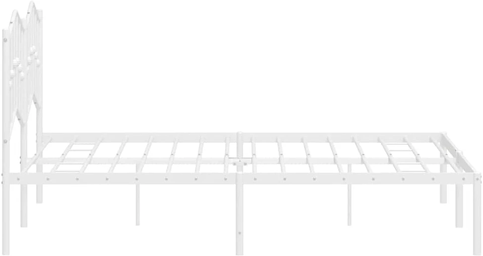 Lova Metalinis lovos rėmas su galvūgaliu, baltos spalvos, 135x190cm