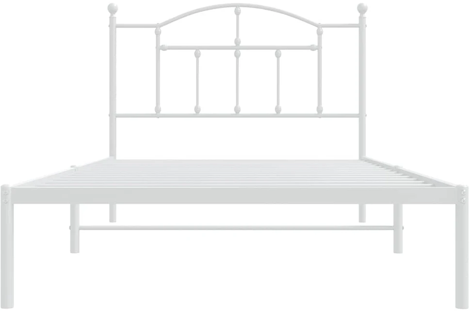 Lova Metalinis lovos rėmas su galvūgaliu, baltos spalvos, 107x203cm