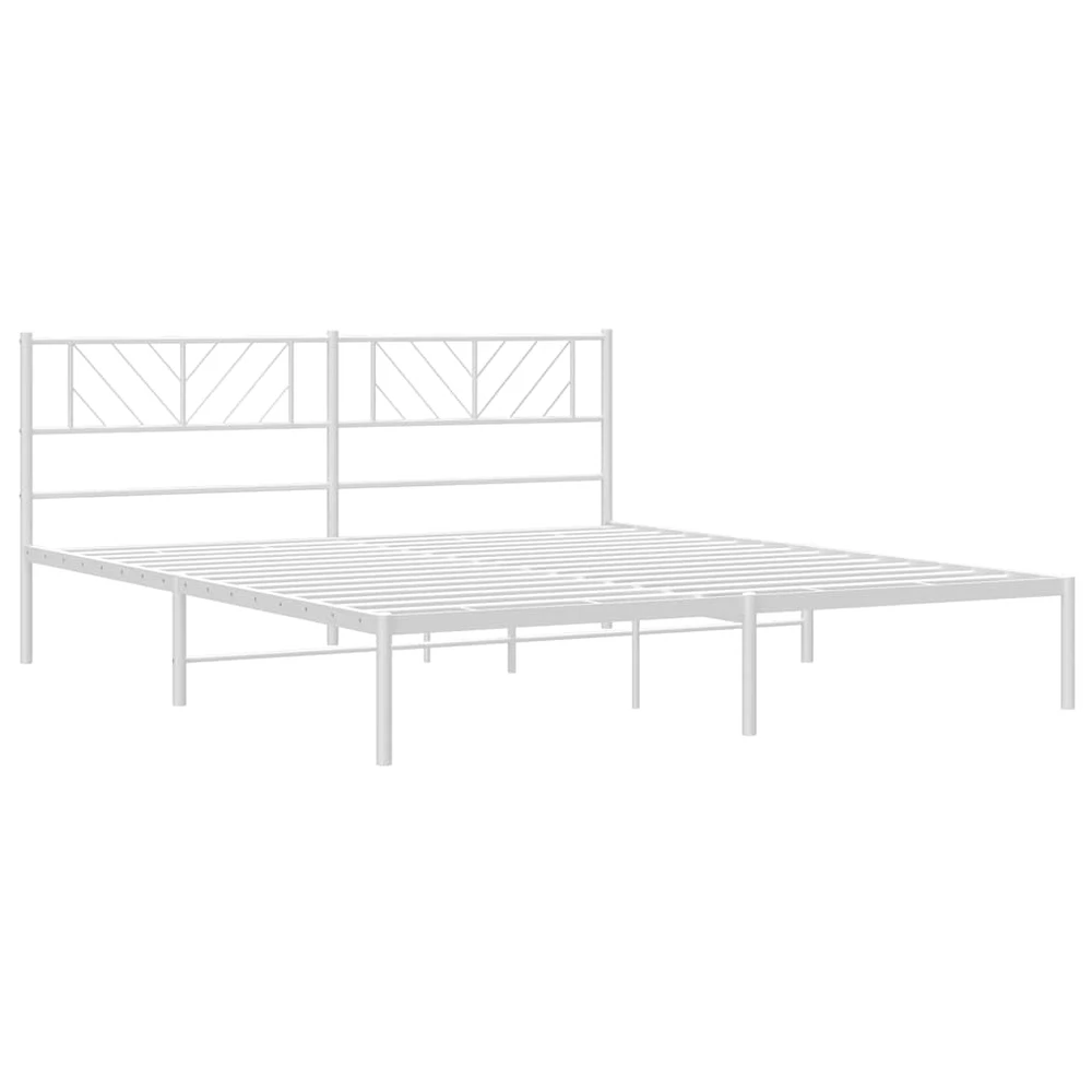 Lova Metalinis lovos rėmas su galvūgaliu, baltos spalvos, 193x203cm