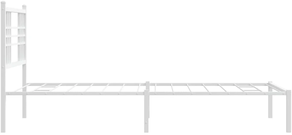 Metalinis lovos rėmas su galvūgaliu, baltos spalvos, 100x200cm
