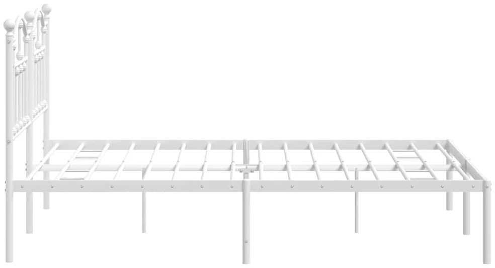 Lova Metalinis lovos rėmas su galvūgaliu, baltos spalvos, 135x190cm