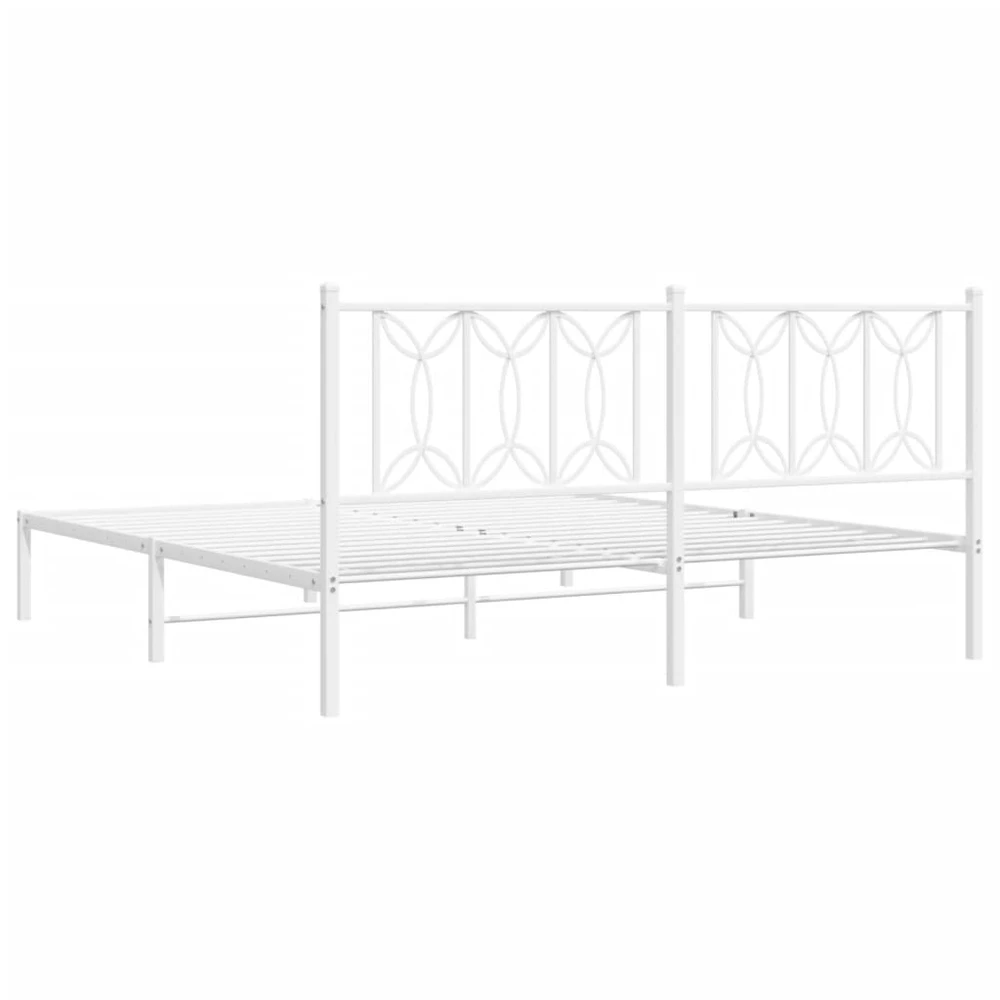 Lova Metalinis lovos rėmas su galvūgaliu, baltos spalvos, 183x213cm
