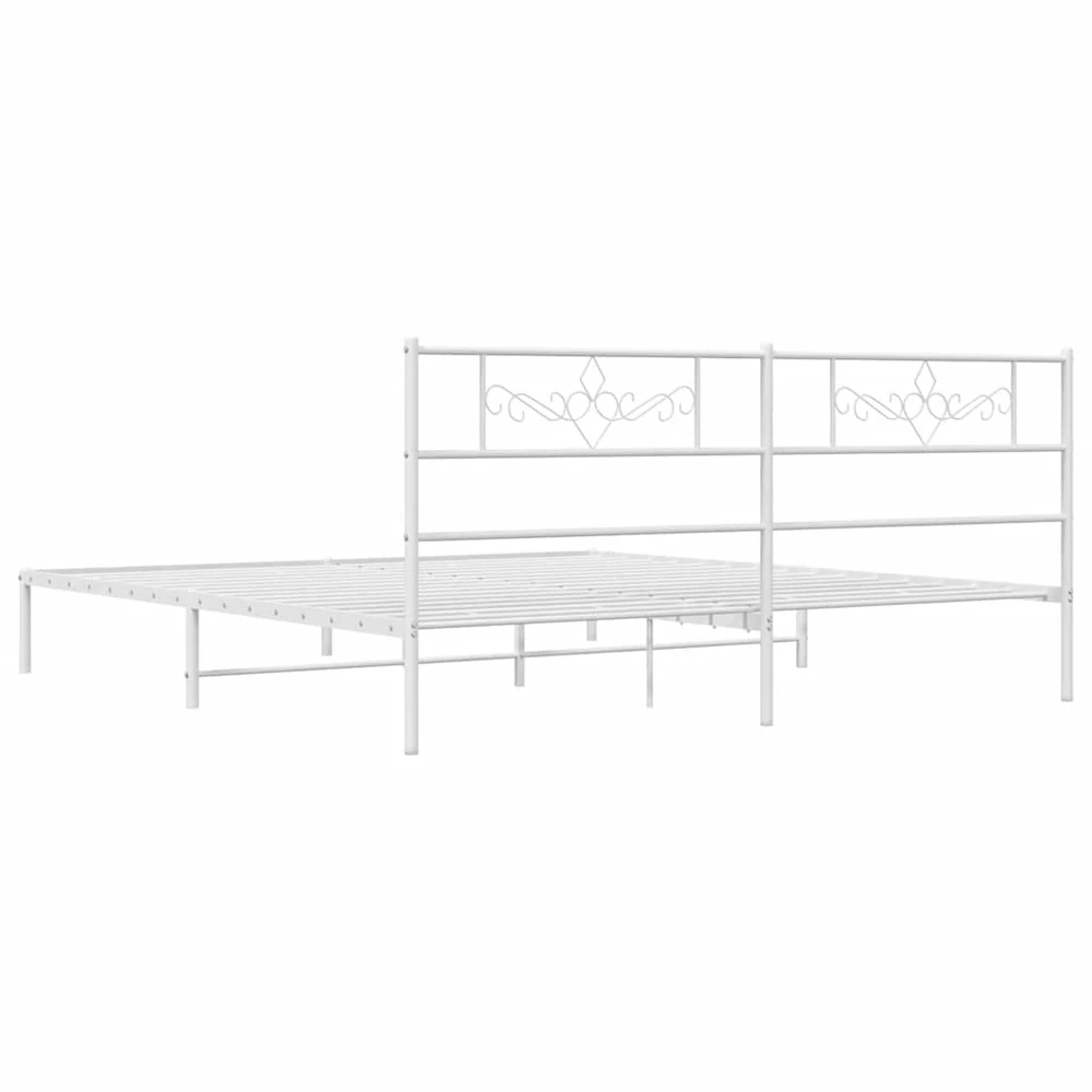 Lova Metalinis lovos rėmas su galvūgaliu, baltos spalvos, 183x213cm