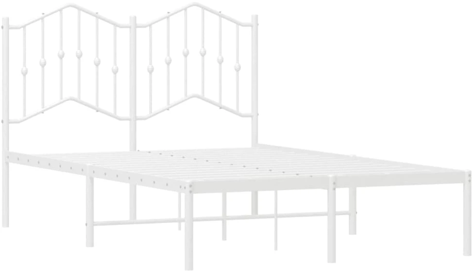 Metalinis lovos rėmas su galvūgaliu, baltos spalvos, 120x200cm