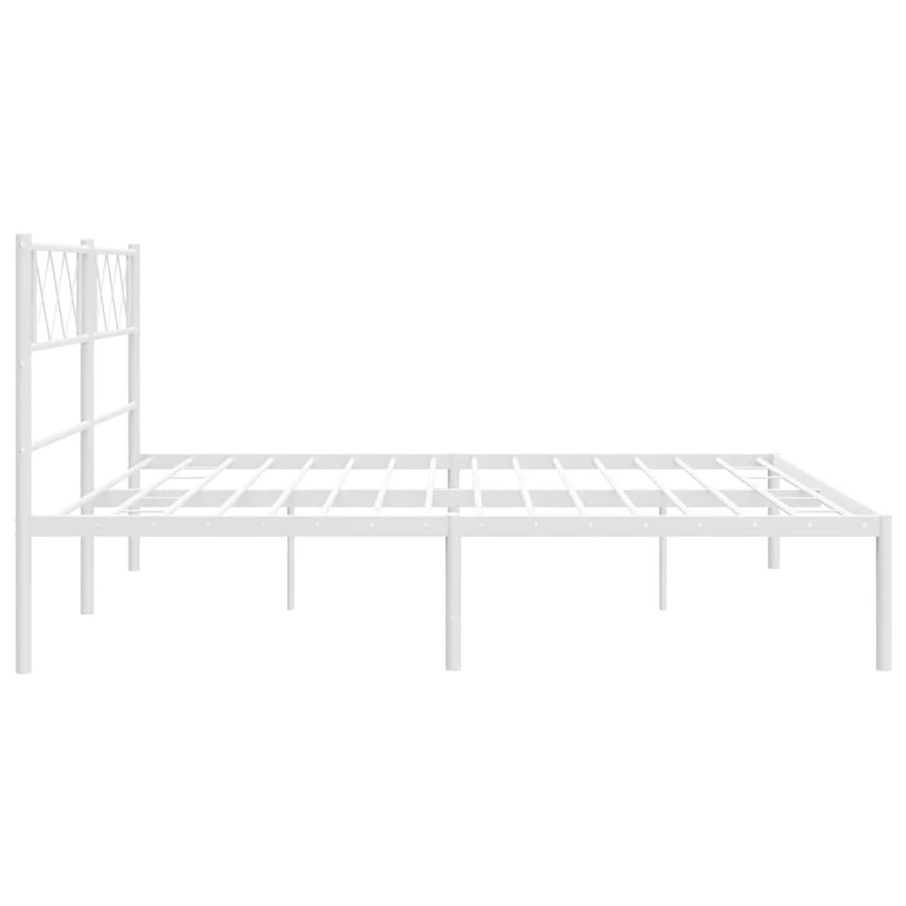 Lova Metalinis lovos rėmas su galvūgaliu, baltos spalvos, 193x203cm