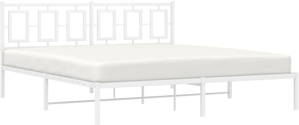 Lova Metalinis lovos rėmas su galvūgaliu, baltos spalvos, 183x213cm