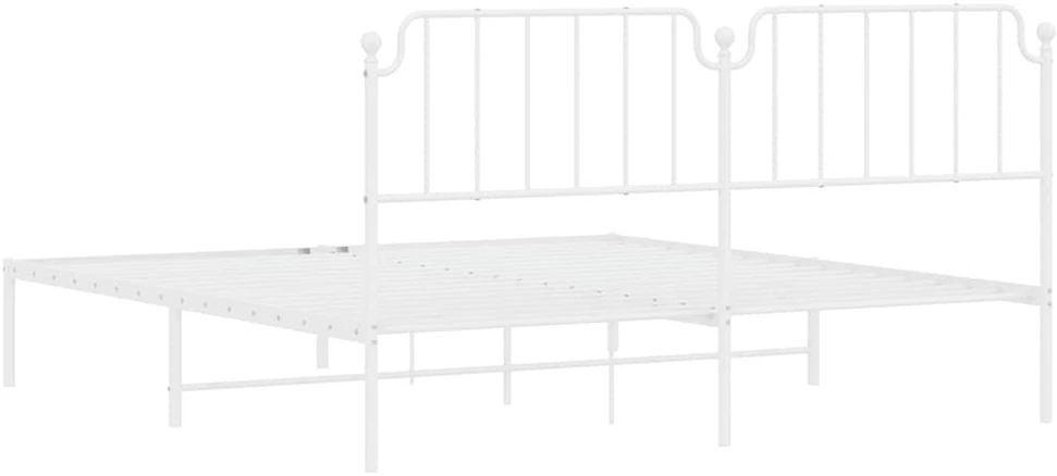 Lova Metalinis lovos rėmas su galvūgaliu, baltos spalvos, 183x213cm